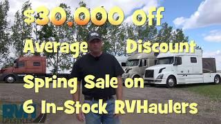 Sale on RVHaulers Average $30 000 off