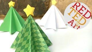 Origami Christmas Tree DIY - 3D Paper DIYs - Christmas Decor DIYs