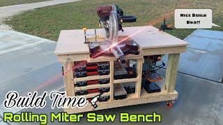 HOW TO BUILD A ROLLING MITER SAW WORKBENCH: So Easy And It Doesn't Require A Lot Of Materials.