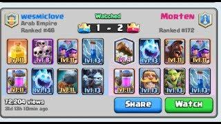 Clash Royale | wesmiclove Vs Morten | Arab Empire - No Clan | 9# 3/7/17 Replay