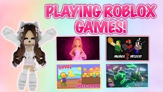 PLAYING GAMES ON ROBLOX *LIVE*