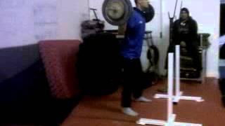 15 year old back squats bodyweight for 5 reps. Mo Power