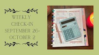 Weekly Budget Check-In | September 26-October 2 (Week 1) | Budget Close-Out | Debt Payoff