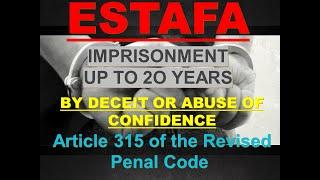 ESTAFA O SWINDLING CASE IN THE PHILIPPINES (MAY NAKUKULONG BA SA UTANG / SCAM?) #rpc #tagalog