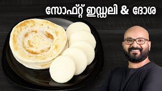 സോഫ്റ്റ് ഇഡ്ഡലി & ദോശ | Soft Idli & Dosa Recipe | Easy & Perfect Idli Dosa Batter