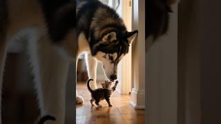 A big dog that loves kitten~. So cute~.