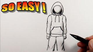 How to draw a hoodie on a body | Easy Drawings | how to draw a person