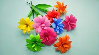 Simple & Beautiful DIY Paper Flowers Making At Home   Paper Craft   Handamde Flowers