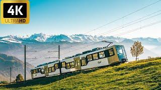 4K Train Driver View - Rigi to Vitznau Switzerland | Cab Ride - Driver POV | 4K UHD