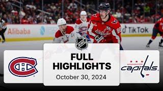 Canadiens at Capitals | October 31, 2024 | NHL Full Game Highlights