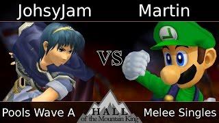 HotMK - JohsyJam (Marth) Vs. Martin (Luigi) - Pools - Melee Singles