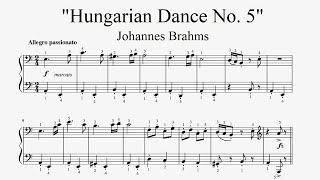 "Johannes Brahms - Hungarian Dance No.5" - Piano sheet music (by Tatiana Hyusein)