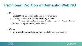 Traditional Pro/Con of Semantic Web KG