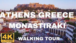 ATHENS  MONASTIRAKI FLEA MARKET GREECE WALKING TOUR AHTENS STREET 4K