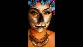 tribal skeleton/ glitter skelton/ how to/ makeup/ halloween