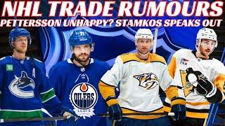 NHL Trade Rumours - Leafs, Oilers, Pens, Jets + Pettersson Unhappy? Stamkos Speaks Out + Roy No Show