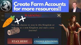 Create Farm Accounts  for more Resources! King of Avalon