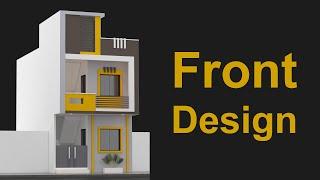 15X30 House 3d front elevation design