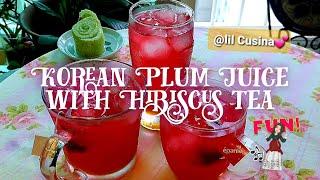 Home-made Korean Plum juice with Hibiscus tea매실 /히비스커스