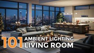 101 Cozy Living Room Interior with Ambient Lighting