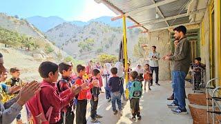 Rural school ‍To help the school, Babak carpeted the classrooms