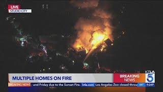 Multiple Studio City homes on fire