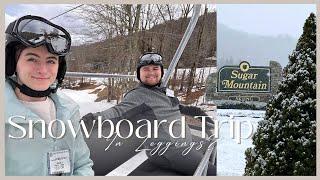 Snowboard Trip to Sugar Mountain, North Carolina for the Weekend + Stay in Adorable Log Cabin: Vlog