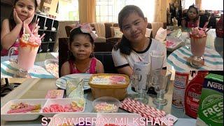 How to make Strawberry milkshake(Samantha and Erianne) vlog #1