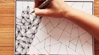 Easy Zentangle Doodle Art | Floral Pattern | Zendoodle Art