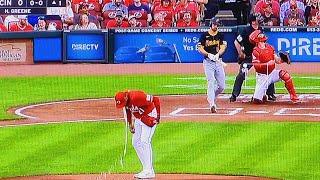 HUNTER GREENE: PROJECTILE VOMIT | THROWS UP (THE EXORCIST) | PITTSBURGH PIRATES VS. CINCINNATI REDS