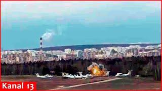 AN-72 aircraft worth 4.5 million dollars was destroyed by explosion at Russia’s Ostafyevo airfield