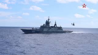 The ships of the Pacific Fleet conducted joint artillery firing on the targets of the mock enemy