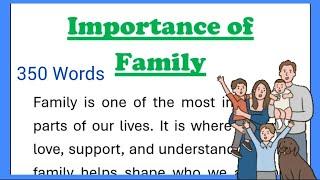 Importance of Family Essay Writing or Speech in English 350 words by Smile Please World