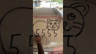 Draw a cat using 5555 #Art #chandanartacademy #Shorts