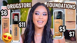 TOP 5 DRUGSTORE FOUNDATIONS OILY SKIN Full Coverage + Long Wearing | Best DRUGSTORE Foundation 2021