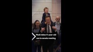 Musk takes 4-year-old son to senate meeting