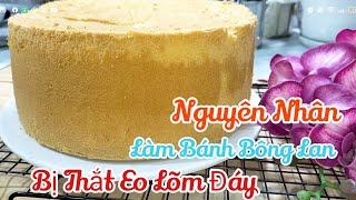 Nguyên nhân làm bánh bông lan bị thắt eo lõm đáy