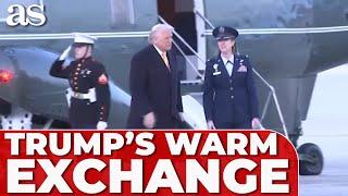 TRUMP shares WARM MOMENT with USAF Col Angela F. Ochoa en route to AIR FORCE ONE