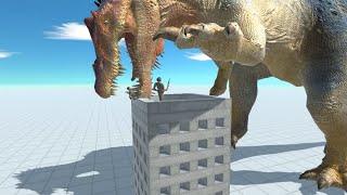 Elite Squad on Wobbly Building vs Titans from ALL UNITS Animal Revolt Battle Simulator