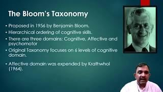 Blooms Taxonomy of Learning Objectives (FB live video)