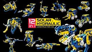 Johnco - 12 in 1 Educational Solar / Hydraulic Robot. STEM Educational Toy.