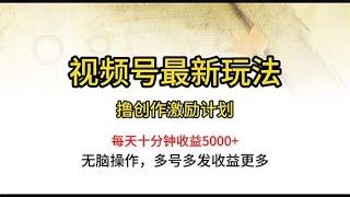 视频号最新玩法，每日一小时月入5000+1 项目介绍#赚钱最快的方法 #赚钱 #网赚 #创业加盟 #excel #最快赚钱