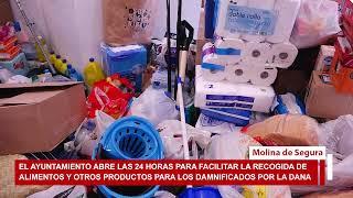 El Ayuntamiento de Molina de Segura promueve una recogida de alimentos damnificados de la Dana