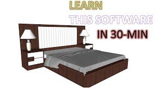 Sketchup Tutorial  Beginners-Making of  Modern Bed design with Side Table II