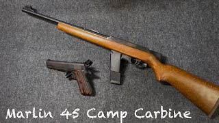 The vintage Marlin 45 ACP PC Carbine that uses 1911 magazines. The Model 45 Camp carbine.