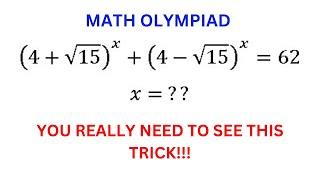 A very nice olympiad question | How to solve (4 + \sqrt{5})^x + (4 - \sqrt{5})^× | Algebra |