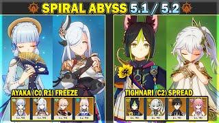 C0 Ayaka Freeze & C2 Tighnari Spread | Spiral Abyss 5.1 / 5.2 Floor 12 | Genshin Impact