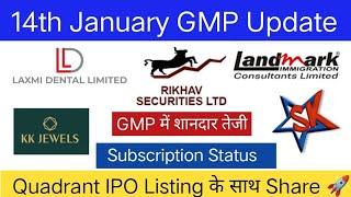 Laxmi Dental IPO | Sat Kartar Shopping IPO | Rikhav Securities IPO | All IPO GMP & Subscription |