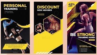 For Fitness Instagram Stories (Royalty free AE-template & music)