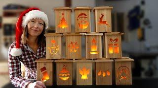 Wooden Christmas Lanterns | Easy woodworking project for the holidays